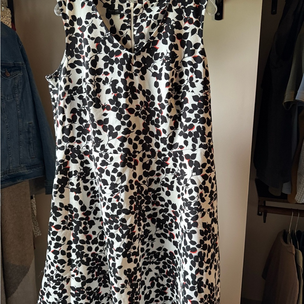 Talbots Black and White Floral Midi Dress